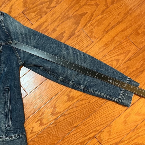 AE American Eagle flannel lined denim jean jacket men’s buffalo check Size Large - Picture 12 of 12